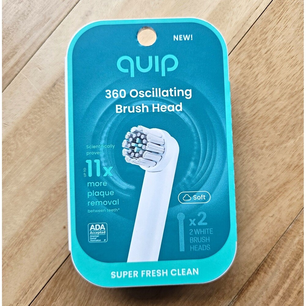 quip 360 Oscillating Replacement Heads Soft Bristles 2-Pack White